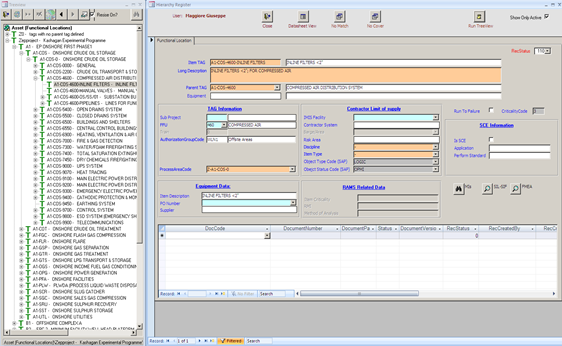 PM Plus, la maschera dell'Asset Register